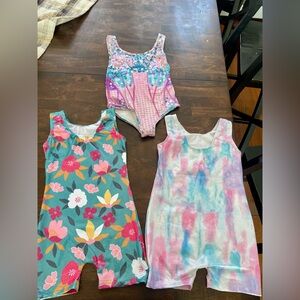 Lot (3) Colorful Girls' Leotards